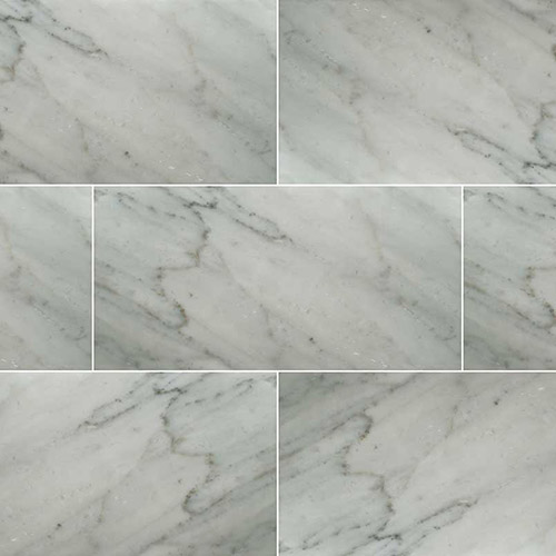 Marble tile in Carrara White 12x24 Honed