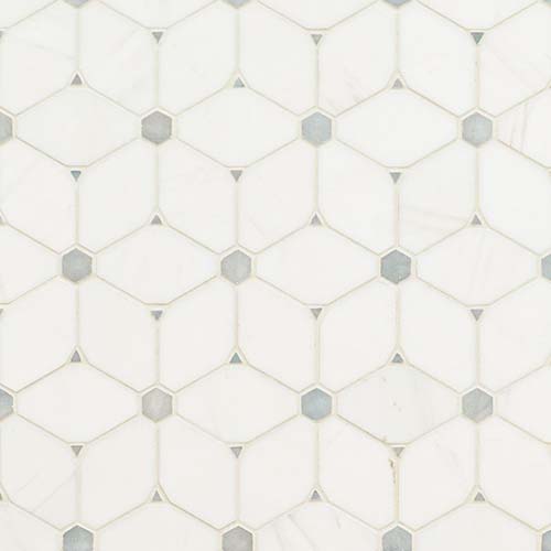 Marble Mosaic tile in Cecily Grigio Polished
