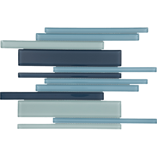 Color Wave Interlock Mosaic Winter Blue 12" x 18"