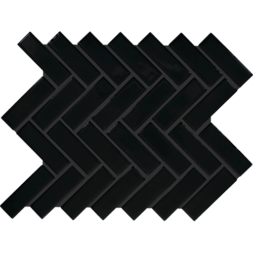 Color Wheel Mosaic Herringbone Black 9" x 12"