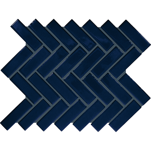 Color Wheel Mosaic Herringbone Navy 9" x 12"