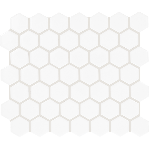 Color Wheel Mosaic Hex Arctic White 12" x 14"