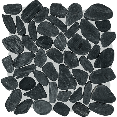 Decorative Accents River Pebble Black 12" x 12"