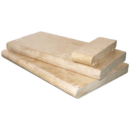 Travertine tile in Tuscany Beige 16x24x3 Coping