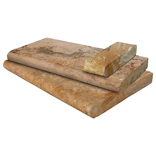 Travertine tile in Tuscany Porcini Pool 12x24 Coping