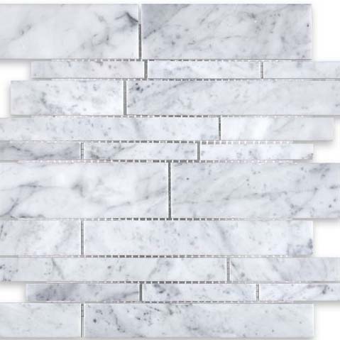 White Carrara - Linear Mosaic Polished