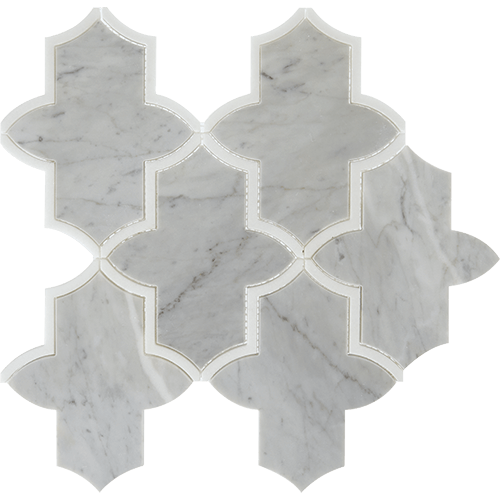 Lavaliere Byzantine Carrara White Thassos 13" x 12"