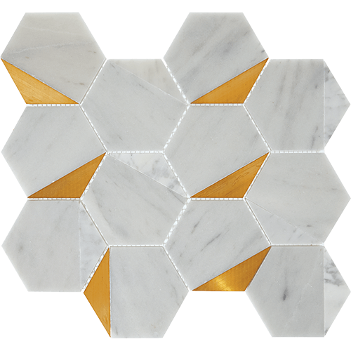 Lavaliere Illusionary Alluring White/Brass 15" x 14"