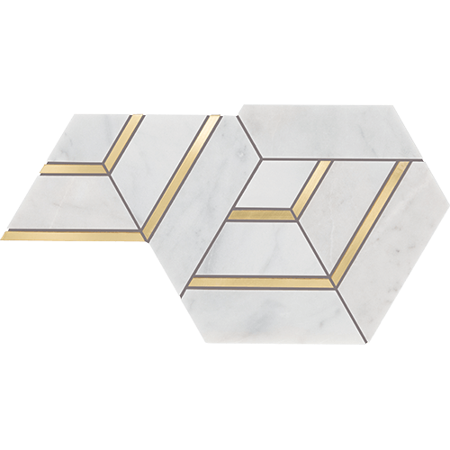 Lavaliere Intermix Alluring White/Brass 12" x 14"