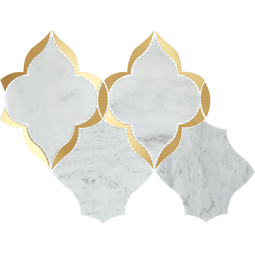 Lavaliere Kapali Carrara White/Brass 13" x 9"