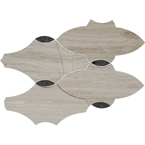 Lavaliere Romantique Chenille White Black Antique Mirror 10" x 13"