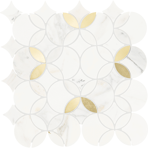 Lavaliere Shapestry Calacatta Gold/Brass 12" x 12"