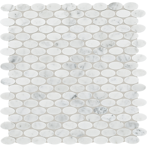 Marble Oval Carrara White 12" x 13"