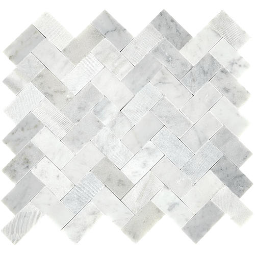 Minute Mosaix Herringbone Carrara White 11" x 10"