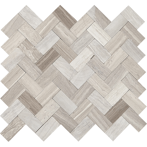 Minute Mosaix Herringbone Chenille White 11" x 10"