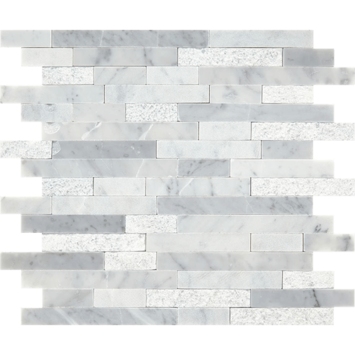 Minute Mosaix Random Linear Carrara White 12" x 12"