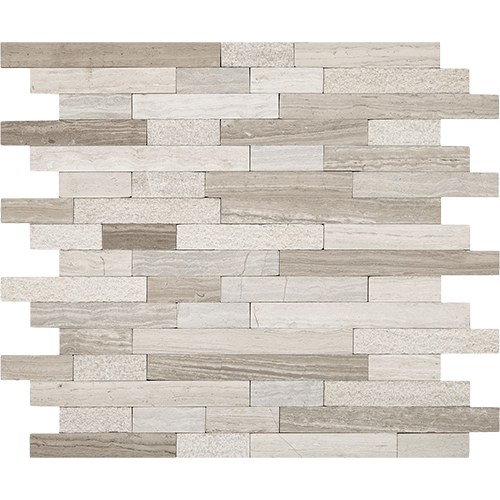 Minute Mosaix Random Linear Chenille White 12" x 12"