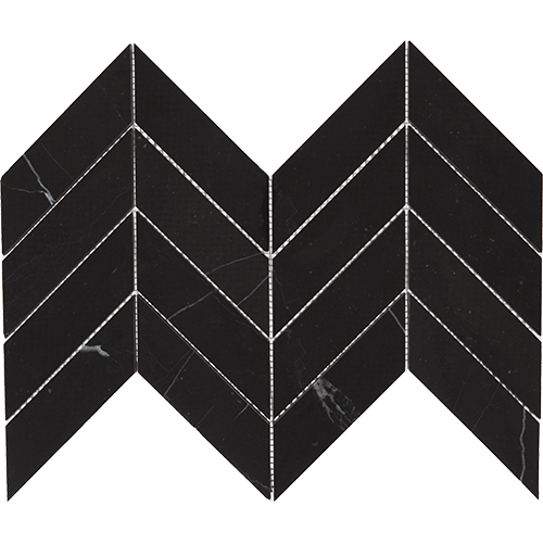 Pietra Divina Chevron Nero Marquina 14" x 14"