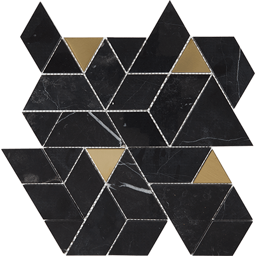 Pietra Divina Spectrum Nero Marquina Black Blend 14" x 14"