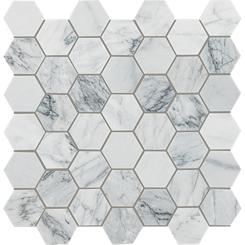 Raine 2" Hex Cirrus Storm 12" x 12"