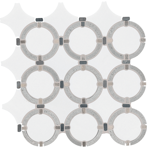 Raine Linked Ring Stratus White Blend 14" x 12"