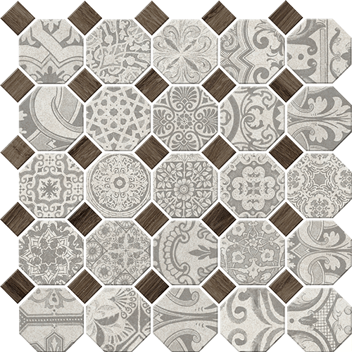 Rhetoric Octagon Dot Aristotle White Mix 12" x 12"