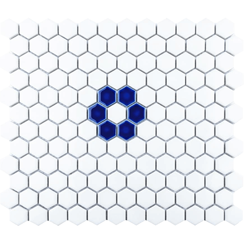 Metro Ion 1" Hex Sapphire Single Flower w/ Glossy White