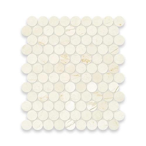 Vanilla Cream 1.25" x 1.25" Penny Round Honed