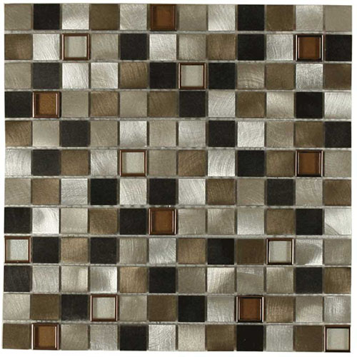 Victoria Metals Aluminum and Glass Sheet tile in Falls Creek Blend