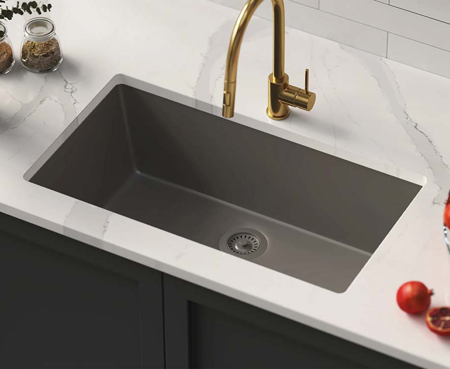 PL-100 Concrete Granite Composite Topmount Undermount Kitchen Sink 33" x 20.87" x 9.45"