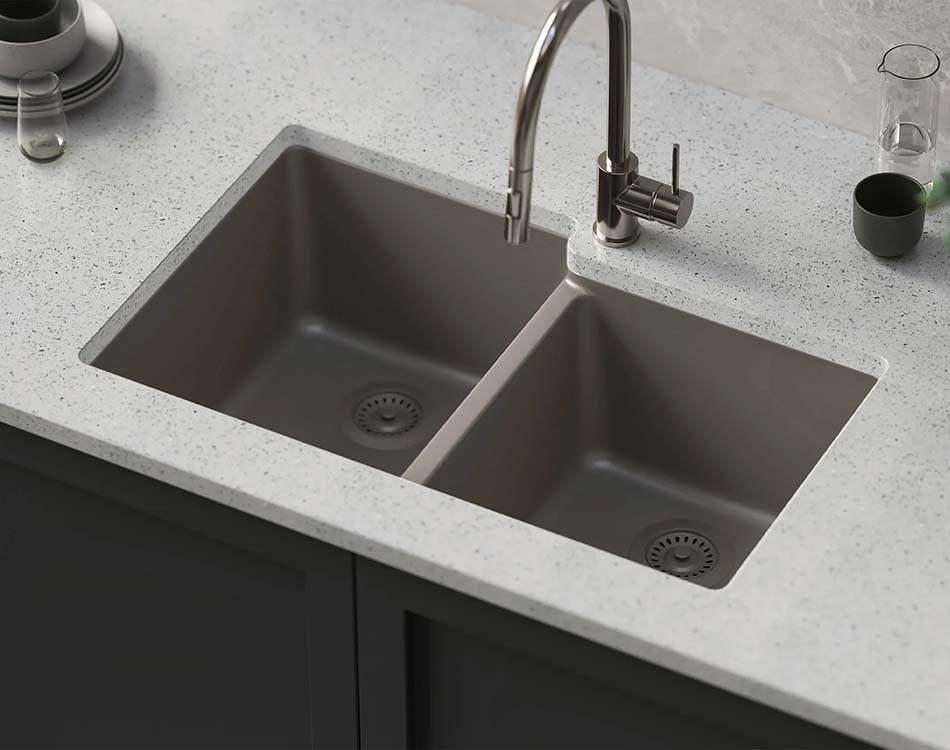 PL-175 Concrete Granite Composite Topmount/Undermount Kitchen Sink 33" x 22" x 9.49"