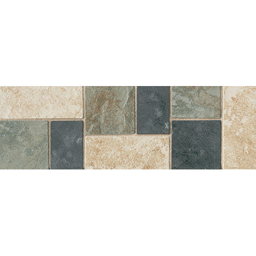 dal-continental-slate-deco-beige-green-black-4-x-12 Continental Slate Deco Beige / Green / Black 4" x 12"