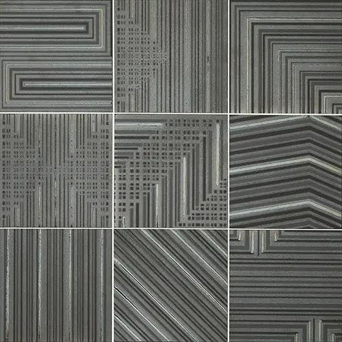 Geometric Fusion Graphite 8" x 8"