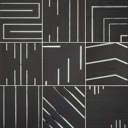 Geometric Fusion Obsidian 8" x 8"