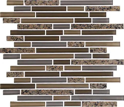 Granite Radiance Random Linear Tropical Brown Blend 12" x 12"