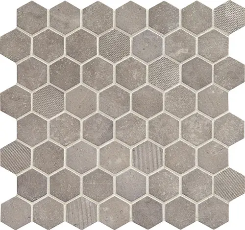 Vintage Hex Artifact Gray 12" x 12"