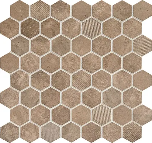 Vintage Hex Relic Umber 12" x 12"
