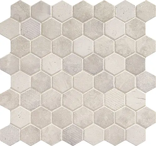Vintage Hex Wisdom White 12" x 12"