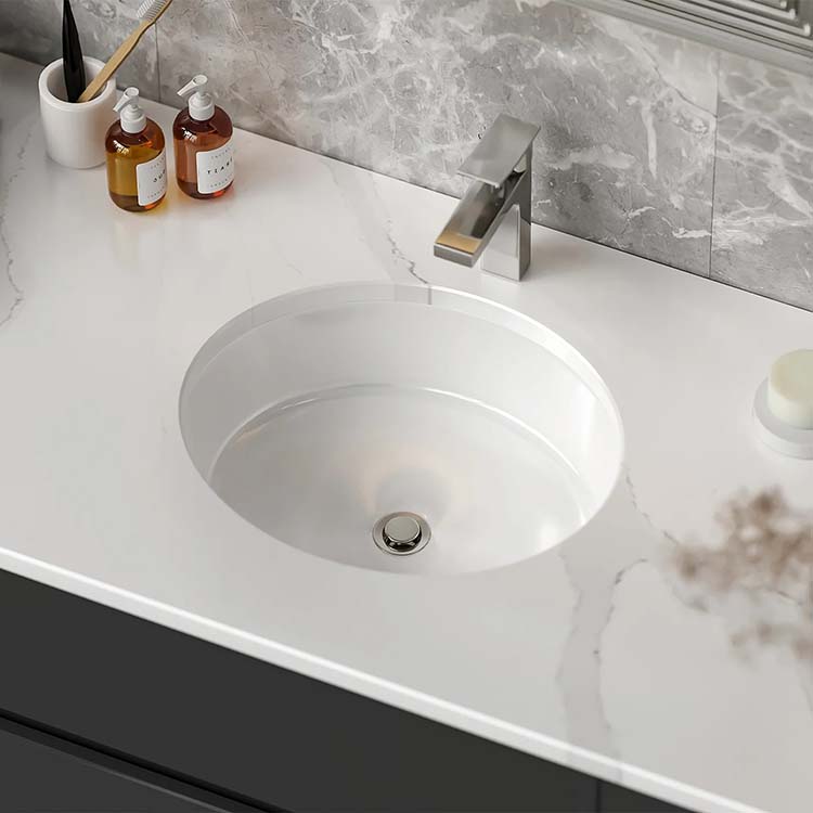 PL-1606 ADA White Porcelain Undermount Bathroom Sink 17" x 14" x 4 1/2"