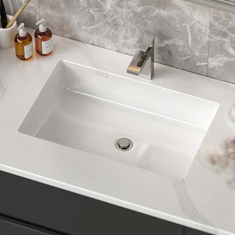 PL-1647 ADA White Porcelain Undermount Bathroom Sink 22" x 14 1/4" x 4 3/4"