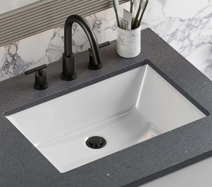 PL-3033 White Porcelain Undermount Bathroom Sink 18 1/2" x 11" x 5 1/2"