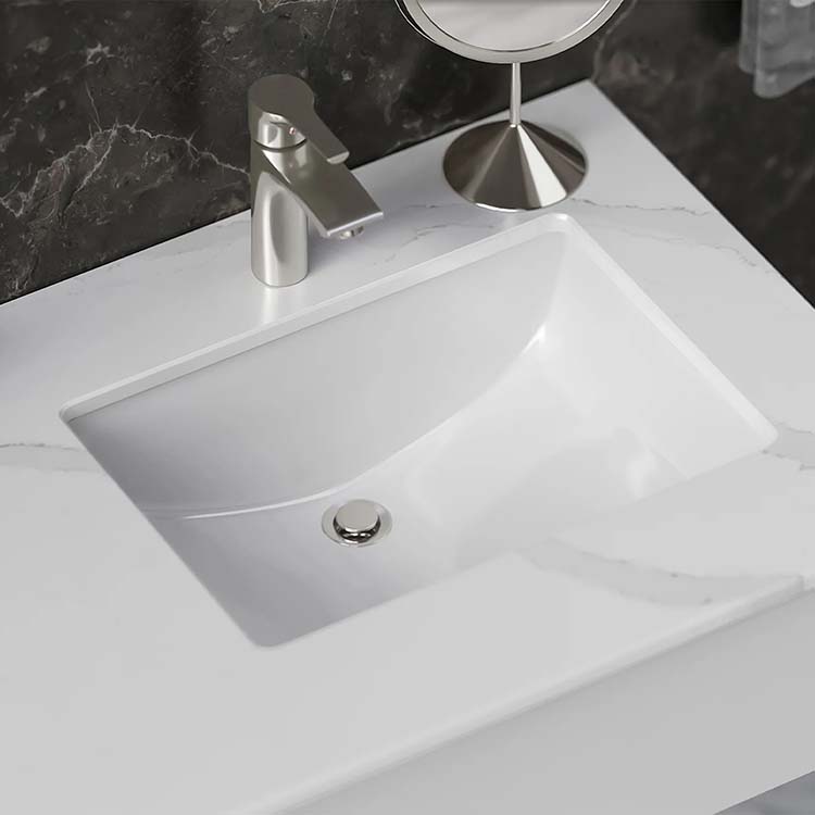 PL-3044 Extra Deep White Porcelain Undermount Bathroom Sink 18 1/4" x 12" x 6 1/4"