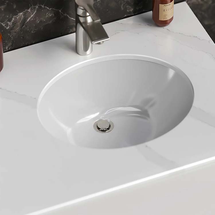 PL-3059 White (Foam Lined Box) Porcelain Undermount Bathroom Sink 17 1/4" x 14" x 5 3/4"