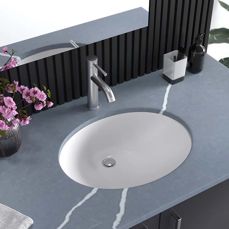 PL-3064 White Porcelain Undermount Bathroom Sink 16" x 13" x 6"