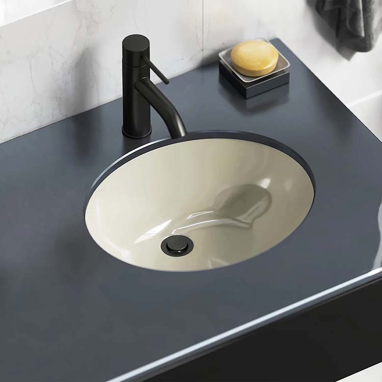 PL-3064 Bone Porcelain Undermount Bathroom Sink 16" x 13" x 6"