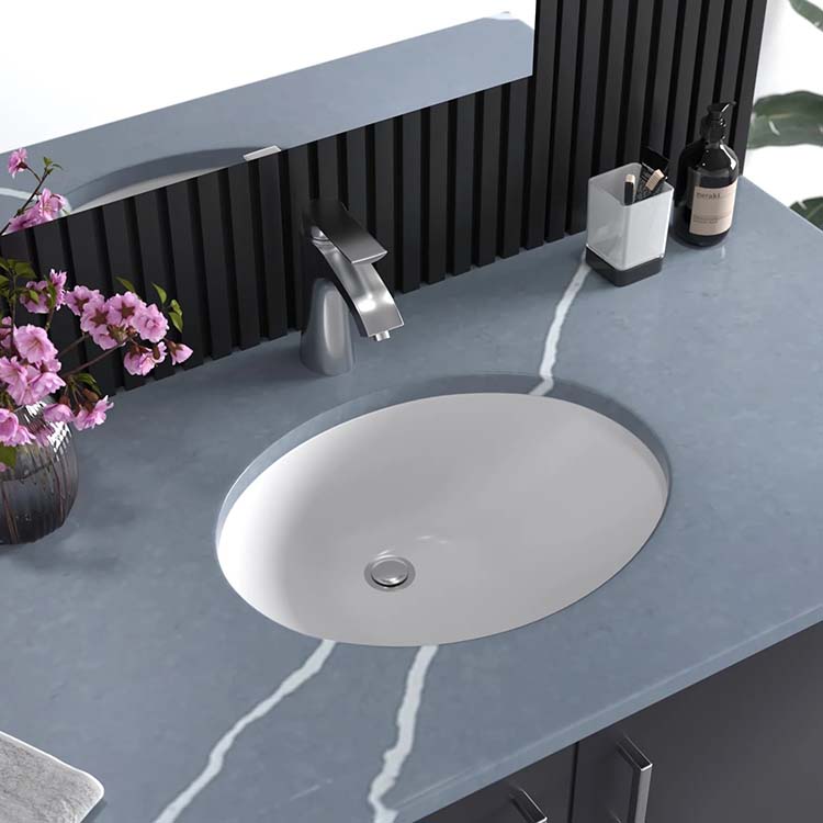 PL-3072 White Porcelain Undermount Bathroom Sink 15 1/4" x 12" x 6"