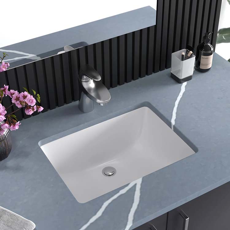 PL-3088 White Porcelain Undermount Bathroom Sink 16 1/4" x 11" x 5 1/2"