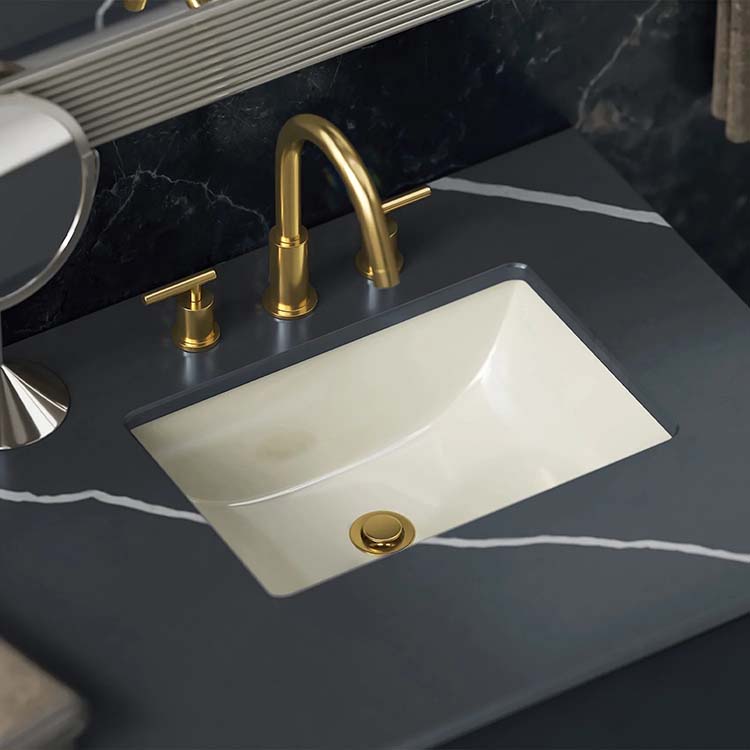 PL-3088 Bone Porcelain Undermount Bathroom Sink 16 1/4" x 11" x 5 1/2"