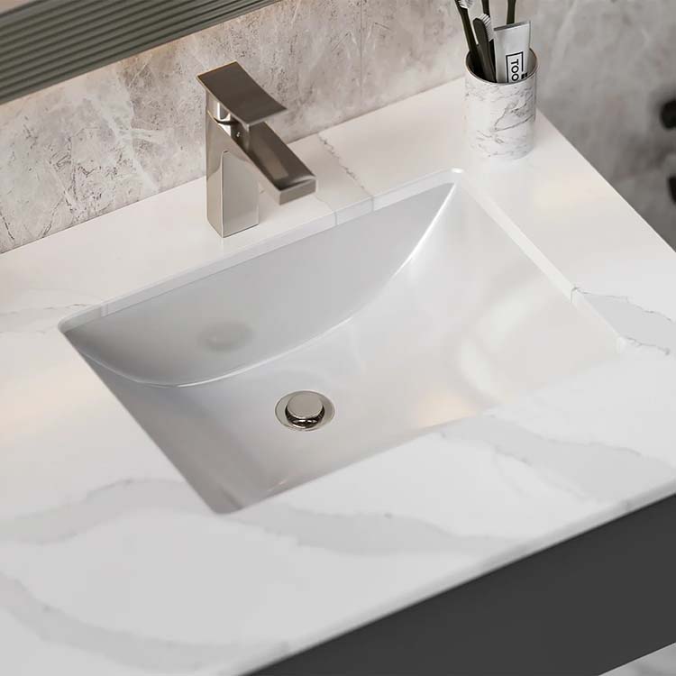 PL-3099 Individually Packaged White Porcelain Undermount Bathroom Sink 18" x 13" x 6"