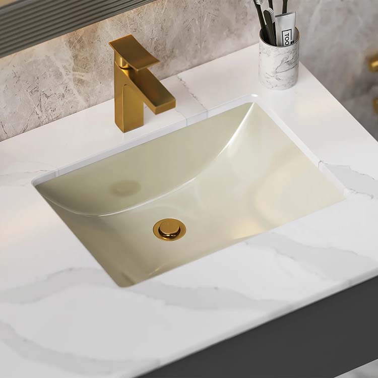 PL-3099 Bone Porcelain Undermount Bathroom Sink 18" x 13" x 6"